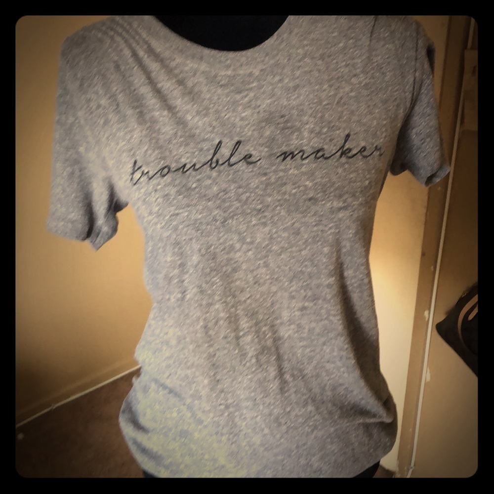 “Trouble maker” Grey tee